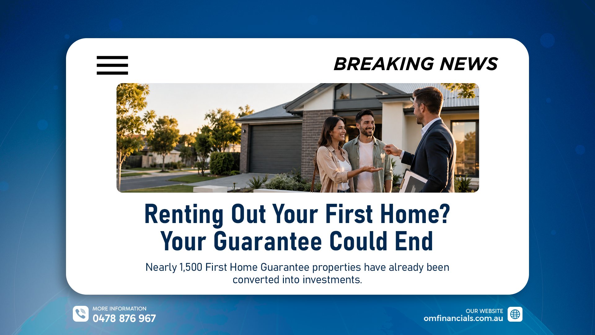 Renting Out Your First Home Guarantee Property? You'll Lose the Guarantee
